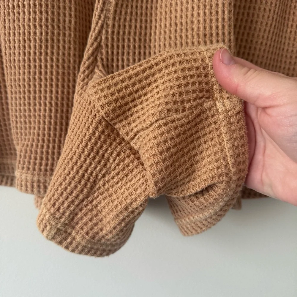 Aerie Waffle Knit Cotton Lounge Shorts Light Caramel Brown Extra Large XL - Picture 5 of 8
